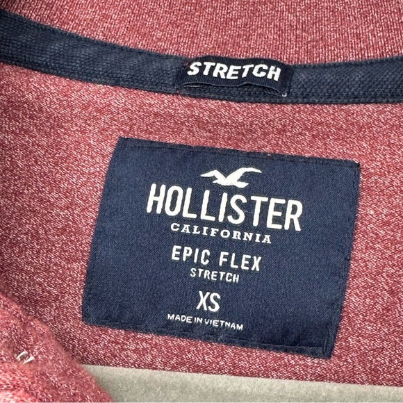 Men’s Hollister Size XS Red Heather Epic Flex Stretch Short Sleeve Polo Shirt - Picture 8 of 8